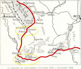 carte du saillant de saint-mihiel ligne de front première guerre mondiale