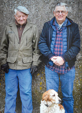 Claude Taffarello et son père, agriculteur à la retraite originaire du Cabanial. Crédit photo : Collection Claude Taffarello