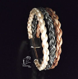 Pferdehaarschmuck-Armband mit 3 Stränge 