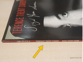 Katalog-Nr. und Album-Titel auf dem Spine (Cover-Rücken). Album: "Terence Trent D'Arby - Sign Your Name" (1st., EU/NL 1987, Maxi)