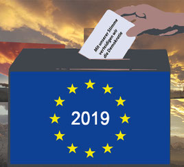 EU-Wahl. Mit unserer Stimme verteidigen wir die Demokratie. Bild:spagra
