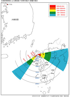 玄海原発事故による事故後７日間の被ばく線量の推定　（PDFダウンロードは下）