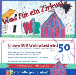 Einladung zum Jubiläumsfest und Zirkusvorführung