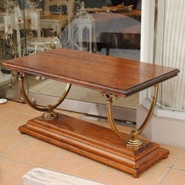 センター テーブル ローテーブル おしゃれ コーヒーテーブル 木天板 テーブル カクテルテーブル 木製 イタリア製 古木 真鍮 カパーニ アンティーク CAPANNI 送料無料