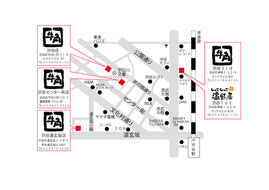 渋谷5店舗地図。