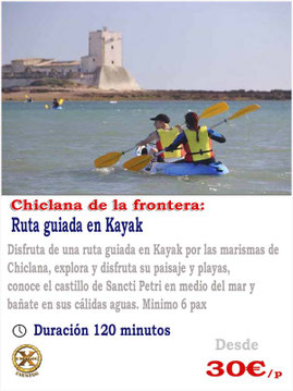 Ruta en kayak en Chiclana de la Frontera