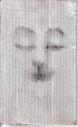 "Cara feliz 011" 25,4x15,3cm Gesso, grafito al agua sobre cartón. 2013