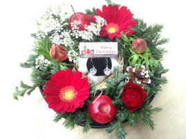 Xmasリースアレンジ＆ ビジューさんのコラボ4000円♪【花屋まるよし】