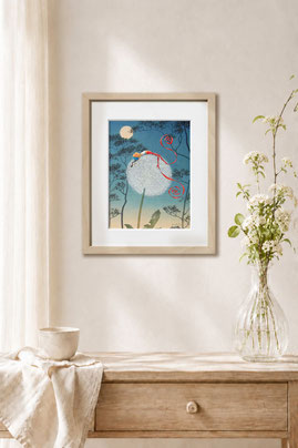 illustration de Timeliot avec le Mont Fuji, sur le mur de l'entrée.
