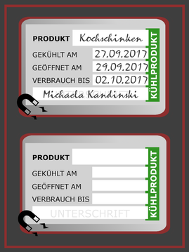 Lagerschilder Küche