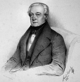 Raphael Georg Kiesewetter. Lithographie von F. Herr. 1841.