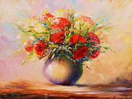 Bouquet of torrid flowers Oil on canvas panel, 30x40cm, 2016