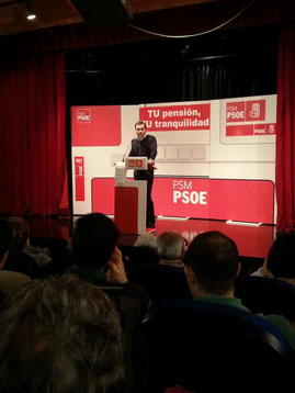 Tomás Gómez durante su discurso en Vicálvaro.