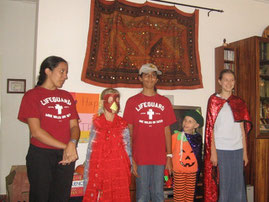 Thanksgiving skit done with our friends in Abuja (Jillian is the turkey)