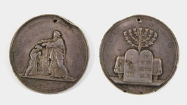 Jewish Silver medal Menorah coin, good luck medal