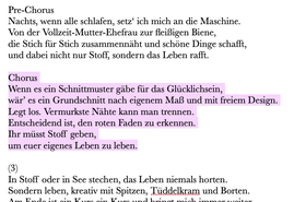aus dem Song "Schnittmuster vom Glück"