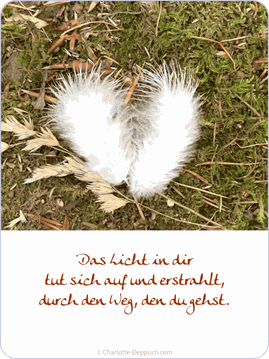 Das Licht in dir  tut sich auf und erstrahlt,  durch den Weg, den du gehst. © Charlotte Deppisch