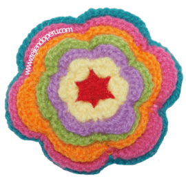 Tutorial: flor de colores tejida a crochet inspirada en el tejido de Ayacucho, Perú