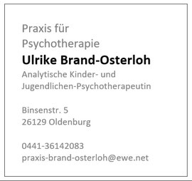 Praxis für Kinder- und Jugendlichen Psychotherapie Ulrike Brand-Osterloh Kinderpsychologin Oldenburg