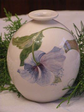 Vase: Blauer Hibiskus
