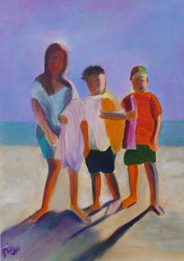 Drei zum Strand