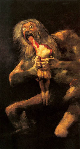 ゴヤ・イ・ルシエンテス《わが子を喰らうサトゥルヌス》　1820~23年　プラド美術館蔵