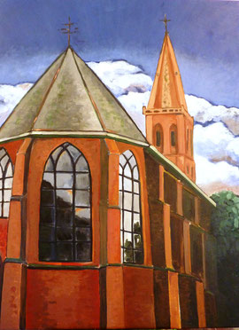 'de kerk in Twisk' 2011,acryl, 80x60