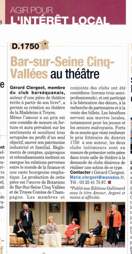 Article du Rotarien oct 2011