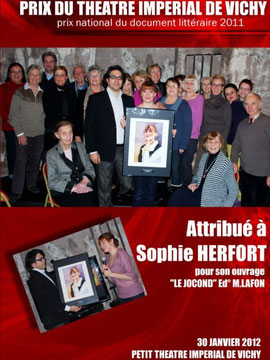 Remise du Prix du petit Théâtre Impérial de Vichy, le lundi 30 /01/12