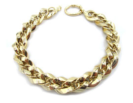 Bracciale in oro 18kt donna maglie lucide e godronate 