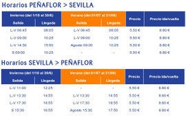 Horario de autobuses Peñaflor-Sevilla