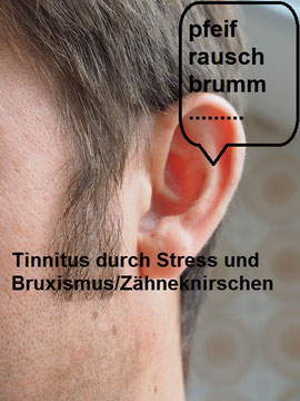 Ohr mit pfeifenden Gräuschen eines Mannes