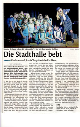 Zeitungsartikel in der "RHEINPFALZ" vom 5. September 2012