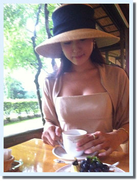 ジョンレノンゆかりの万平ホテルのcafeテラス^^♪