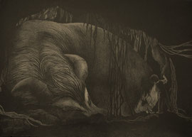 鉛筆画　2013年にGoogle+で５０００近くの閲覧をしていただいた初期のイメージ画。後半では大活躍するの。