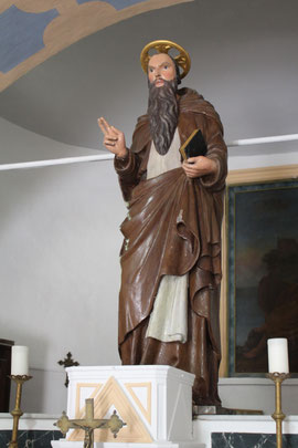 Brando- statue de bois au nimbe crucifère attribuée à Francesco di Valdombrino (1363-1435) sculpteur toscan. Restaurée en 2004, elle a figuré dans une exposition à Gênes "la sculpture sur bois XIIe-XVIè s".