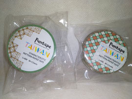 取扱商品/文具/ﾏｽｷﾝｸﾞﾃｰﾌﾟ/funtape 台湾特色ｼﾘｰｽﾞ/[左]ｵﾘｴﾝﾀﾙﾀｲﾙ(ｸﾞﾘｰﾝ) [右]ﾓﾛｯｶﾝﾀｲﾙ