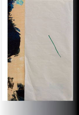 Sans titre, 2012. Acrylique, encre, papier et bois. 39x27 cm.