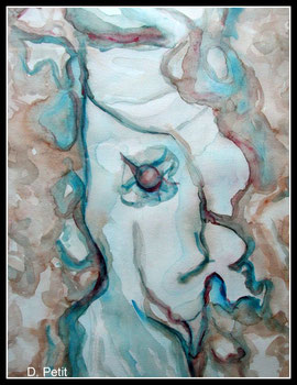 Reflet d'hiver, aquarelle.D.Petit