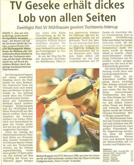 Lob von allen Seiten