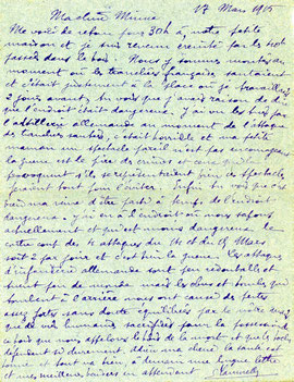 lettre du sergent Lamorelle à son épouse
