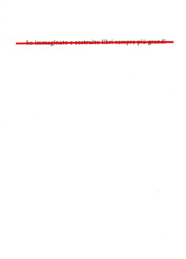 pagina tipografica con cancellatura a collage
