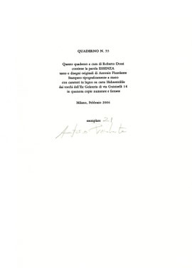 colophon numerato e firmato