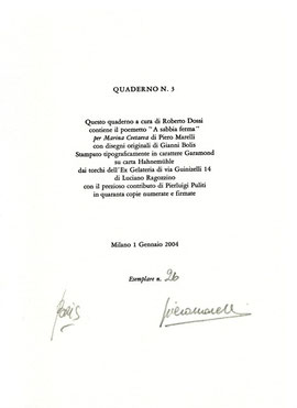 colophon numerato e firmato