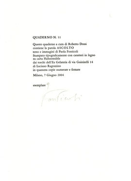 colophon numerato e firmato