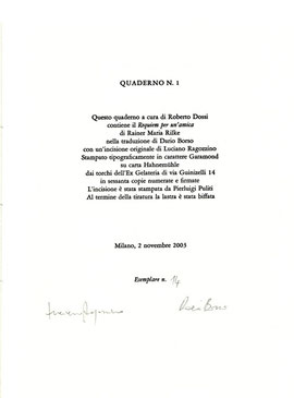 colophon numerato e firmato