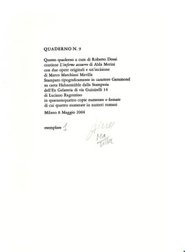 colophon numerato e firmato