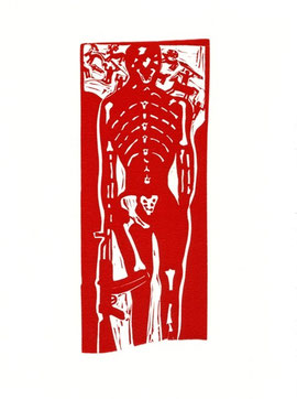 linoleum originale di Luciano Ragozzino (misura 205x80 mm)