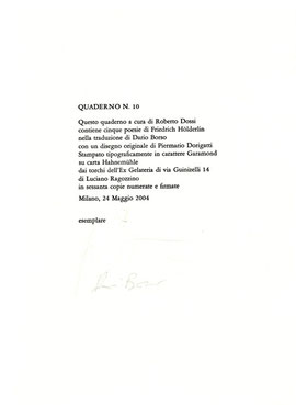 olophon numerato e firmato