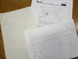 舞台の図面と打合せメモ